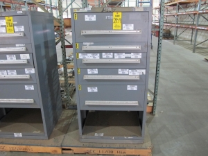 STANLEY VIDMAR HEAVY DUTY 5-DRAWER PARTS CABINET W/ CONTENTS (W-51) LOADING & HANDLING FEE $25-
